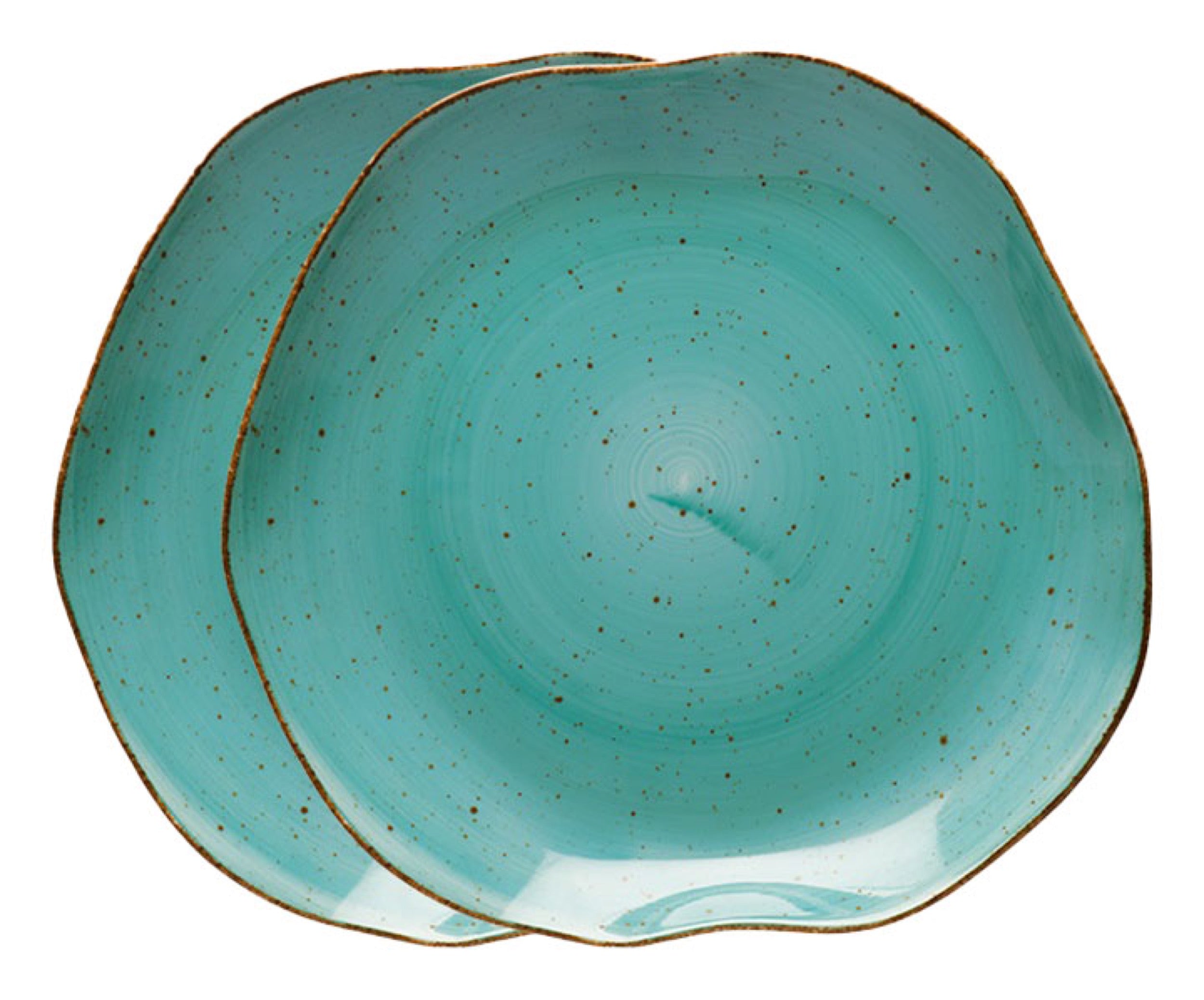 Zestaw 2 talerzy płytkich porcelanowych Stone Age 25 cm morski