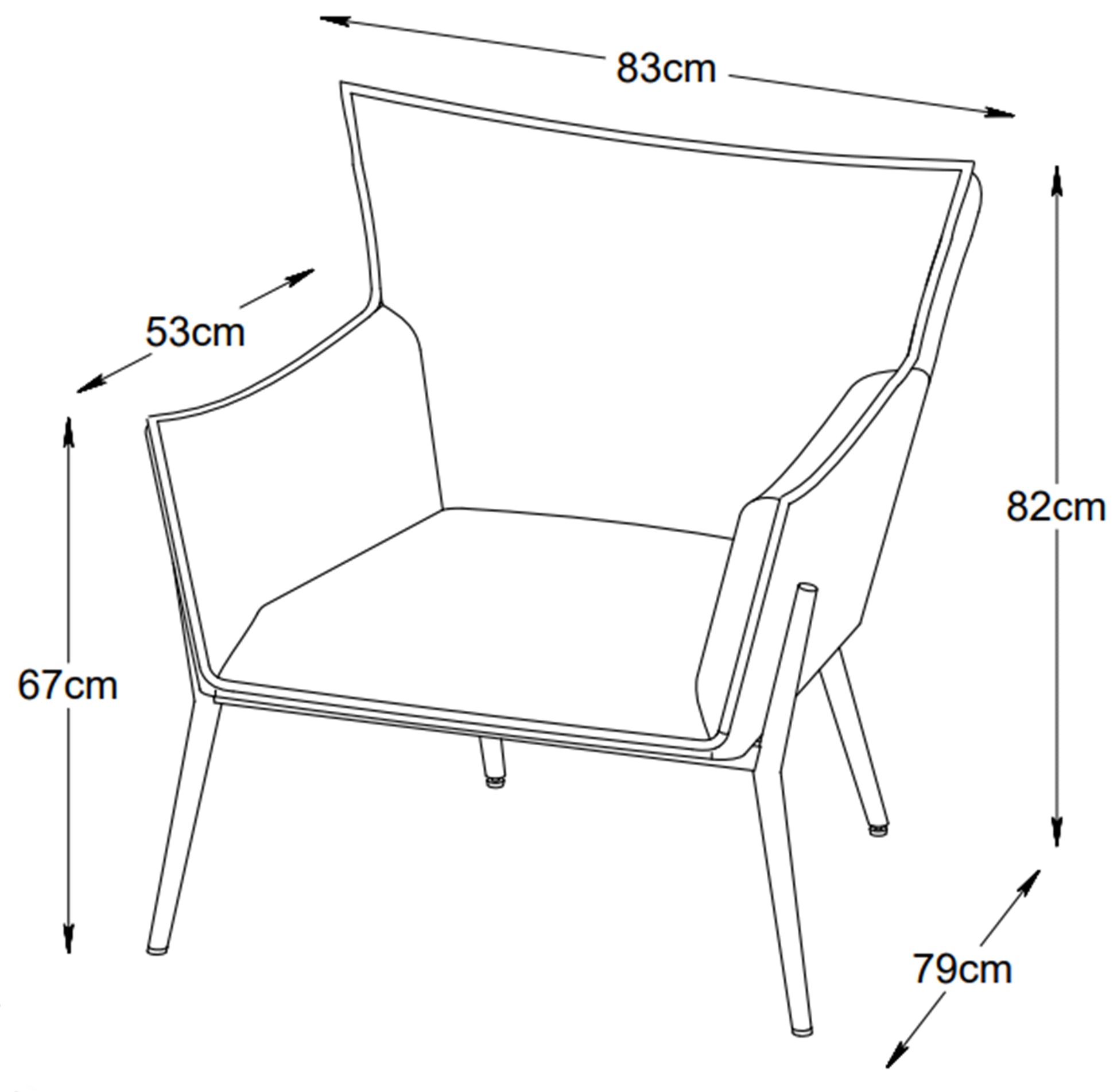 Fotel kubełkowy Bippy ciemnoszary - szerokość 83 cm