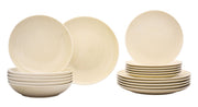 Zestaw talerzy porcelanowych dla 6 os. Boss kremowy