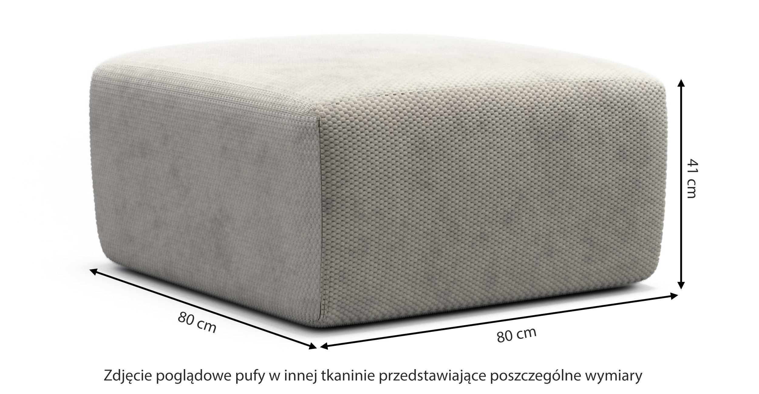 Pufa Terrafino 80x80 cm brązowa w tkaninie hydrofobowej