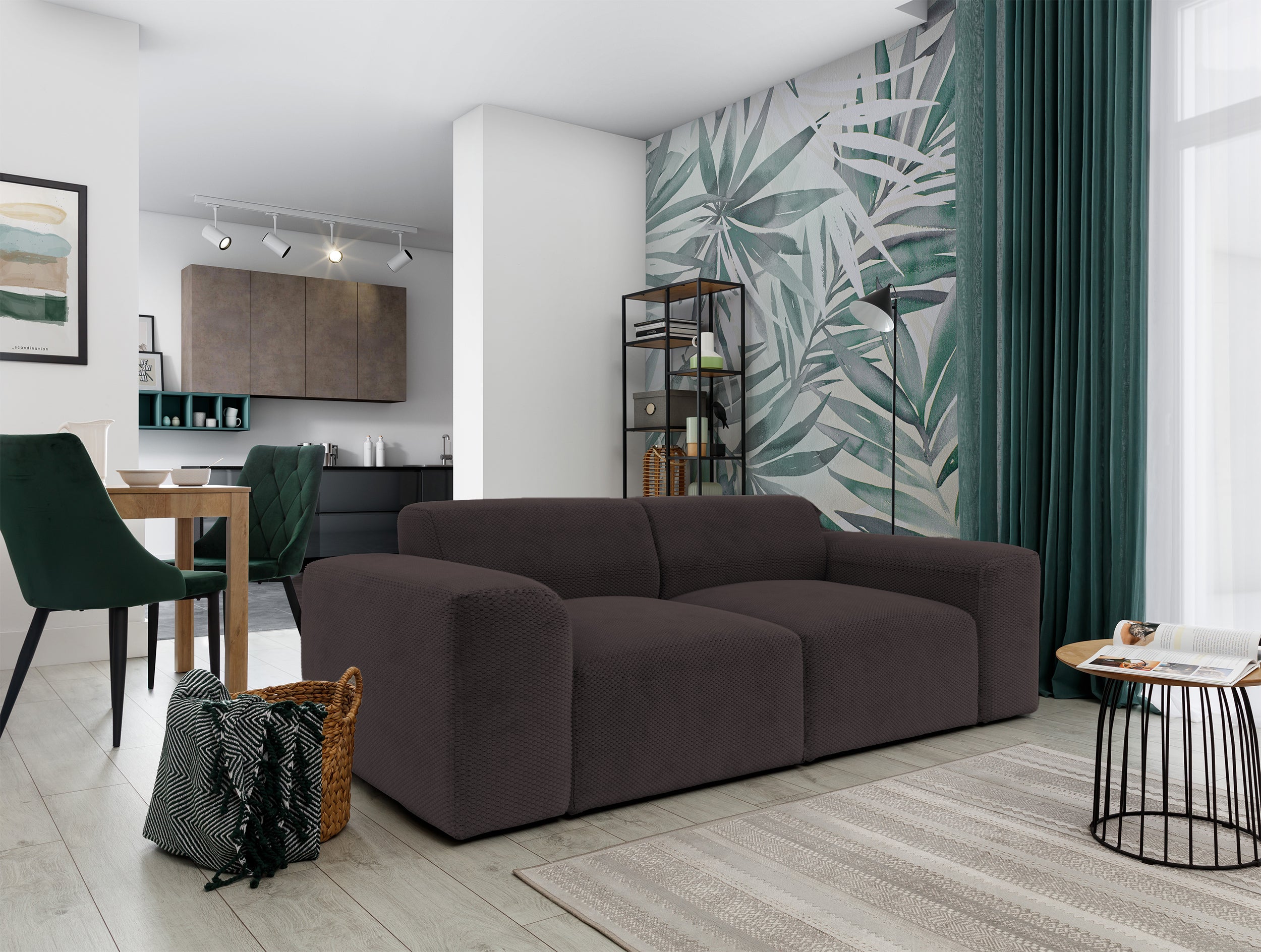 Sofa dwuosobowa Terrafino brązowa w tkaninie hydrofobowej