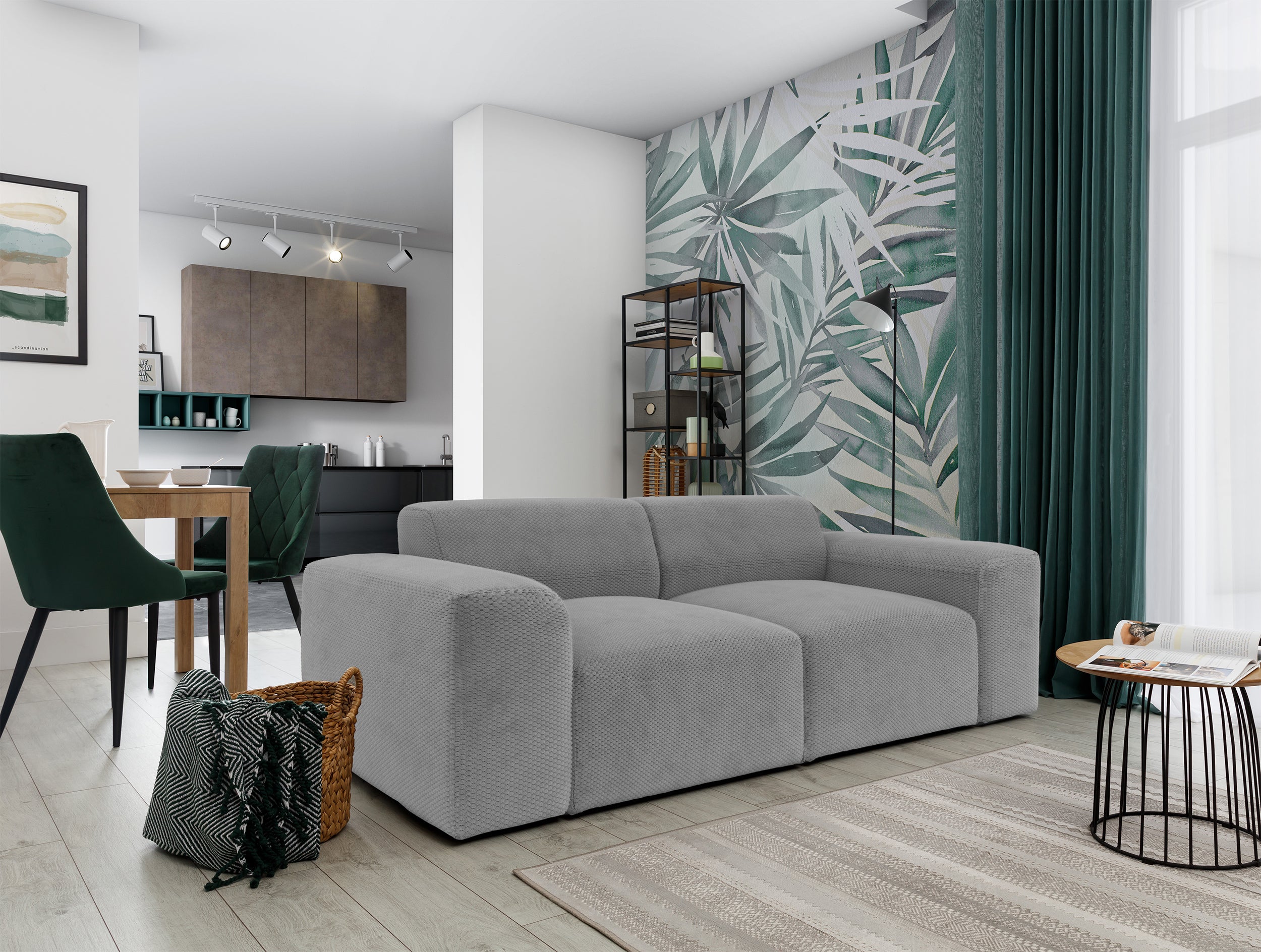 Sofa Terrafino dwuosobowa szara w aranżacji salonie