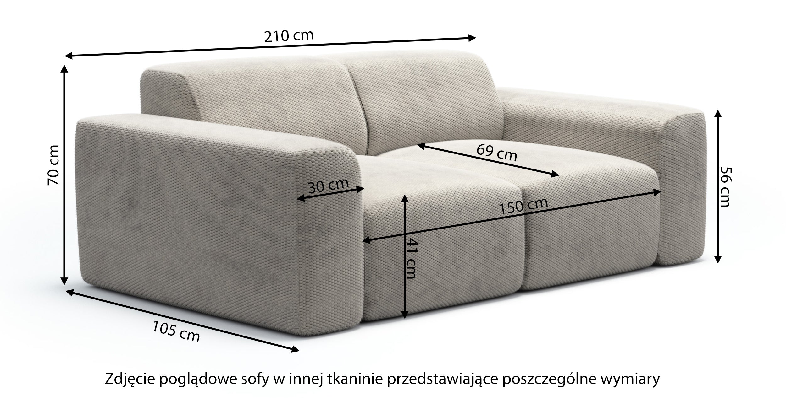 Sofa dwuosobowa Terrafino brązowa w tkaninie hydrofobowej