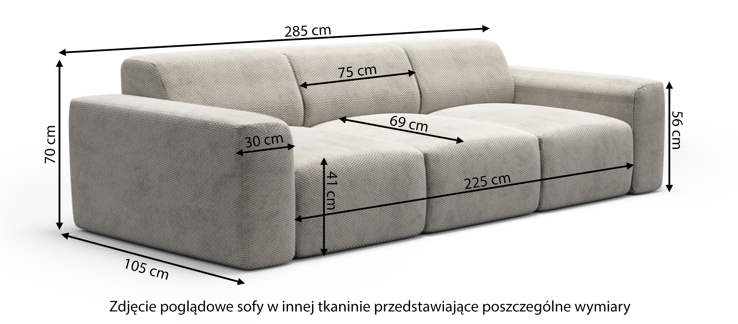 Sofa trzyosobowa Terrafino beżowa w tkaninie hydrofobowej